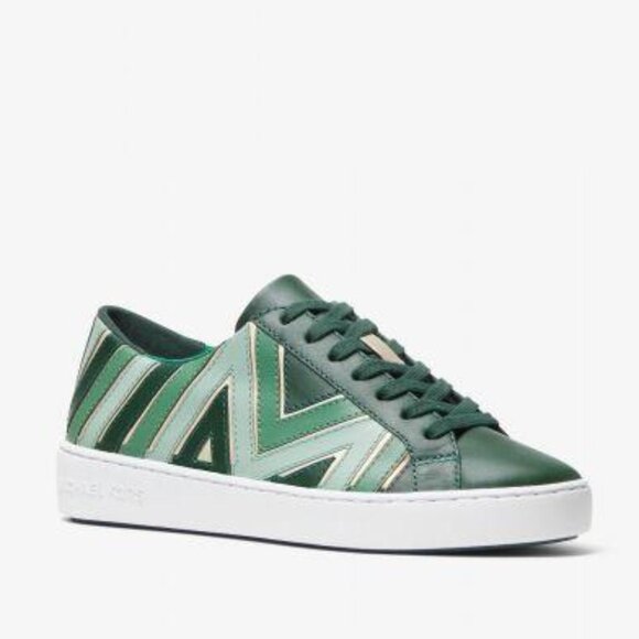 Michael Kors Whitney Green Leather Sneakers 9.5 - Picture 1 of 9